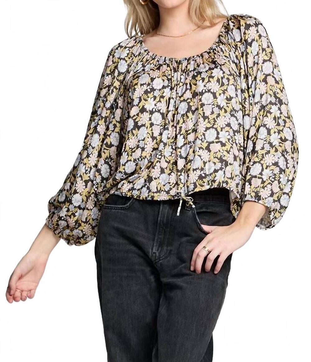 NEW SALTWATER LUXE rebekka top in botanical print